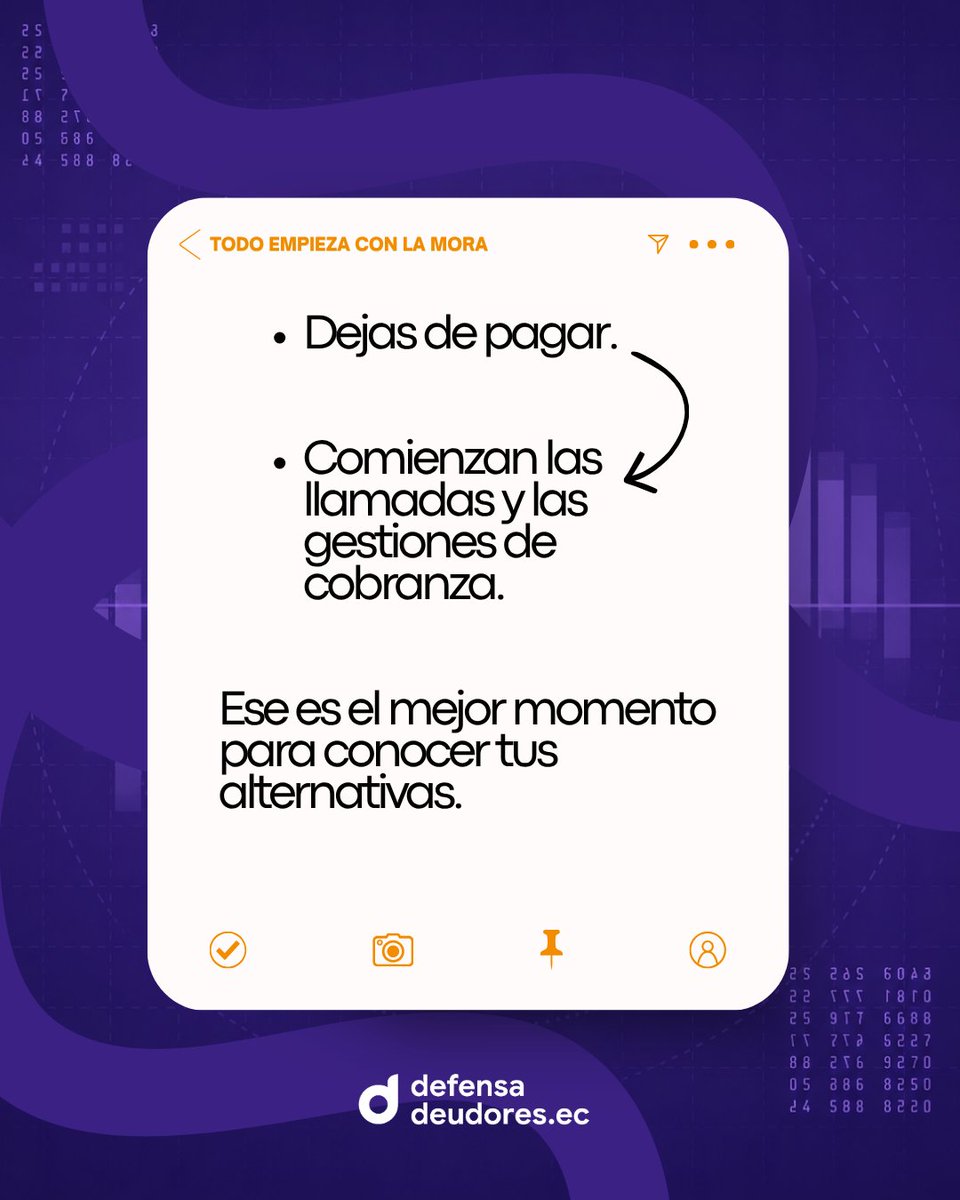 DefensaDeudorEc's tweet photo. ⏳ Una deuda no llega a juicio de un día para otro. Cada etapa es una oportunidad para actuar antes de que el problema crezca.
Conocer el proceso puede ayudarte a tomar mejores decisiones.
Si ya recibes gestiones de cobranza o tu caso está avanzando, conversemos https://t.co/xV79BhMmec
