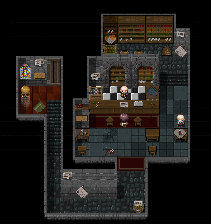 Booooooomstick's tweet photo. A small medieval tavern! ⚔️🍻
(Functional 48x48 medieval tilesets for use in RPG Maker MV/MZ - Link in the comments ✨).
#Pixelart #Tileset https://t.co/6RVzgQokGG