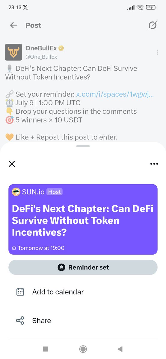 Sent_Lucia's tweet photo. @One_BullEx @OfficialSUNio Could reputation become more valuable than tokens in future DeFi protocols? https://t.co/3uyO7mZGjX