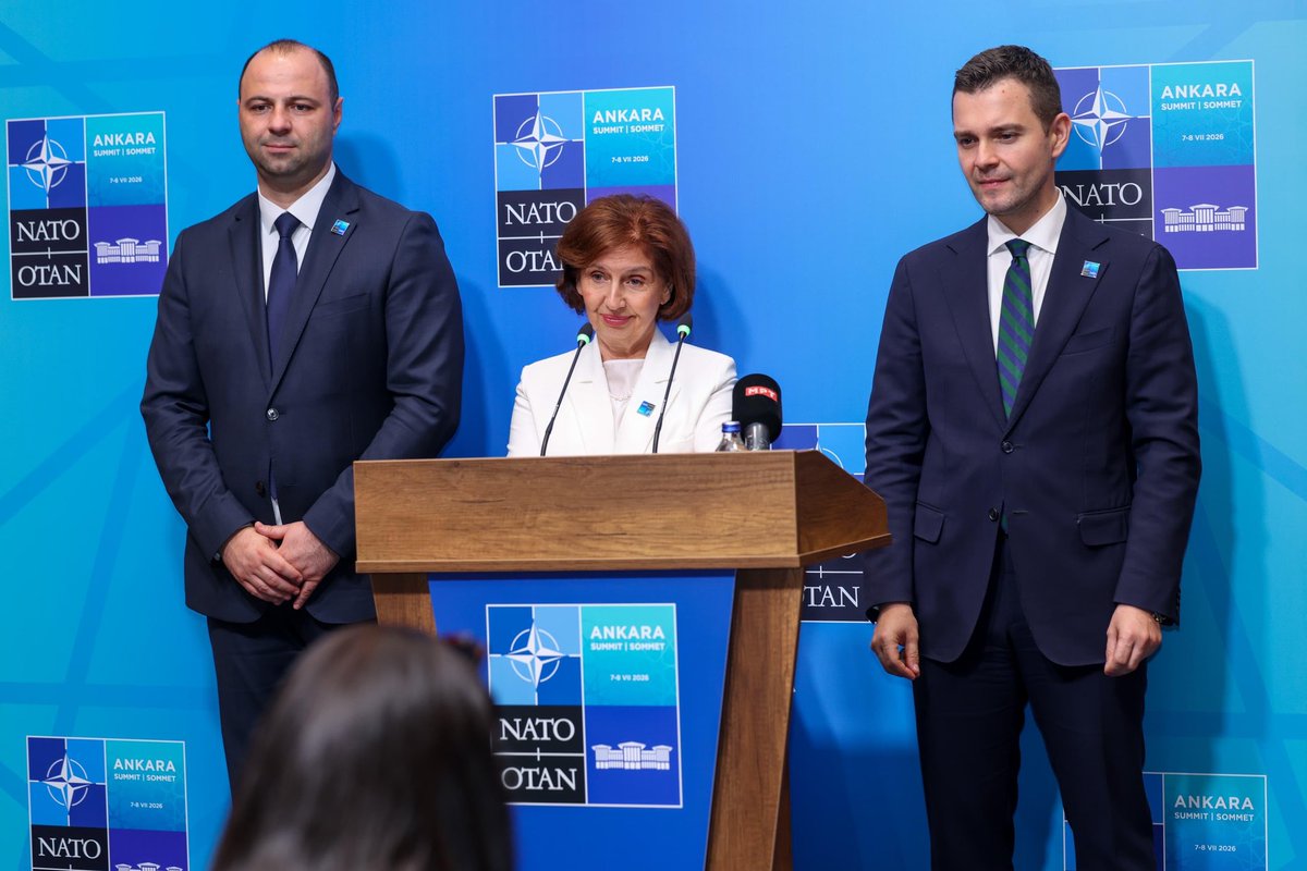 gogamkd's tweet photo. Addressed the 36th NATO Summit in Ankara today.

We sent a strong message of unity, solidarity, and shared responsibility in tackling today's global security challenges.

The Macedonian state remains a committed and credible Ally, actively contributing to the Alliance's security while continuing to strengthen its defence capabilities.

The principles of equality, solidarity, and credibility that guide NATO should also be applied consistently in the European integration process.