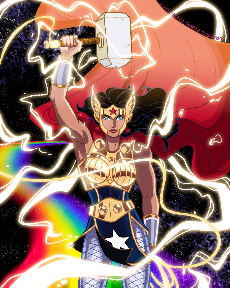 LoVS_18's tweet photo. Remembered about this Wonder Woman Thor amalgam I had started a few years ago. Decided to finish/tweak it. 

Is Thunder Woman a good name for her? https://t.co/Rhv7hYCcdE