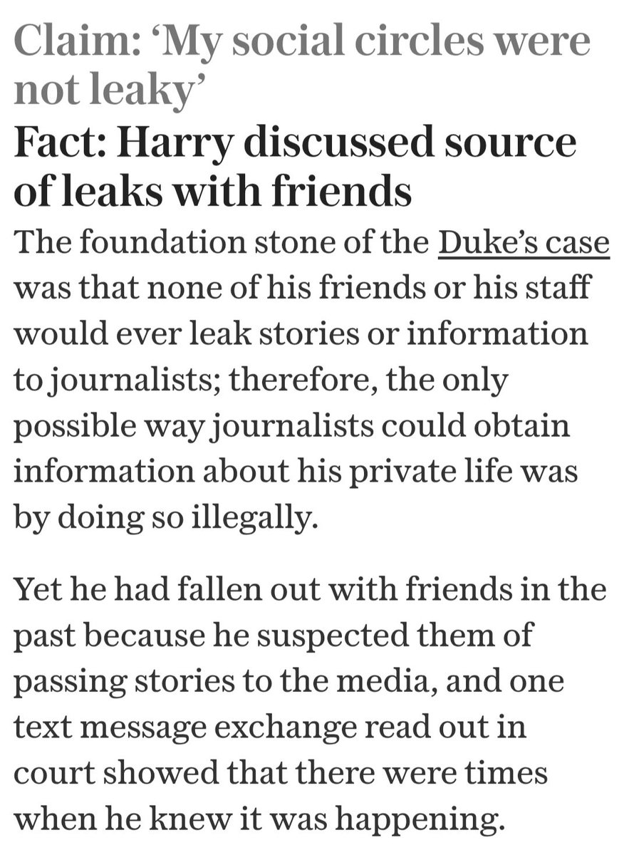 EmzTandT's tweet photo. When you look at the EVIDENCE within this court case one thing becomes absolutely certain...

Harry Mountbatten-Windsor is THE PROBLEM that needs sorting! 

The absolute irony of him accusing his family of sabotaging him with the media when the proof was there all along it was him! 

There was zero evidence of William meeting, cosying up, nightclubbing, partying and anything else with a journalist but there absolutely was with Harry and the fact he lied about it proves he knew what he did was wrong. 

There was zero evidence of any of William or Catherines inner circle talking to the press but absolute EVIDENCE of Harrys doing exactly that... 

Then as we know he met media hungry Meghan whose desperation to be photographed and followed by paps created further leaks to the press because in her deluded mind that meant she'd finally made it. 🙄

Whats very clear to me, is that how Prince William and Catherine conduct themselves it commands loyalty, but when it comes to Harry and now even Meghan the same cannot be said at all! 

Thats imo is very telling. 

#Harrytheloser #dailymail
#harrymountbattonwindsor #meghanmarkle #harryandmeghan #liesexposed #truthmatters