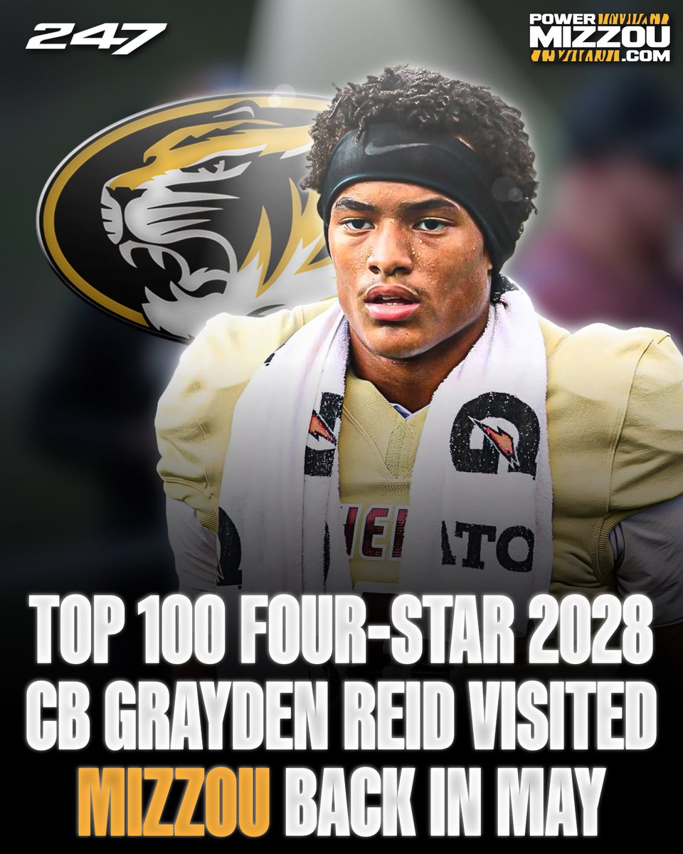 PowerMizzoucom's tweet photo. #Mizzou hosted Top100 talent CB Grayden Reid in the spring 👀🔥

Read what Reid said about his visit at the link below ⬇️ 

https://t.co/s4DXYugrY1 https://t.co/VETk9BS19B