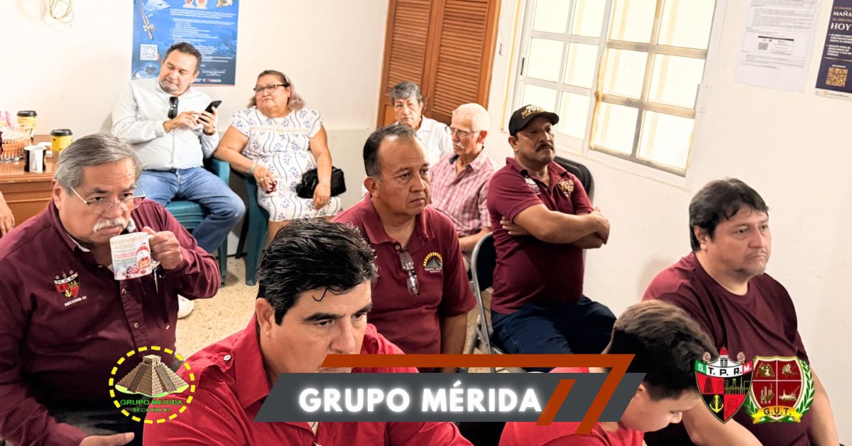 GrupoMerida_42's tweet photo. Reunión del Grupo Mérida refrendando la política de unidad y trabajo de nuestro líder y amigo LGPS.

¡Gracias por su asistencia!

08-Julio-2026

Seccion 42 STPRM Oficial
@lgps03101 
@MarcoAzuara1 
#MasUnidosQueNunca
#FamiliaPetroleraSeccion42
#SomosSTPRM
#FamiliaPetrolera https://t.co/rlFAncMdAq