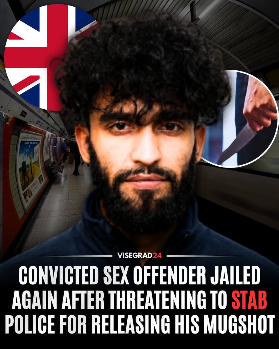 GWEIIR2619's tweet photo. 🇬🇧 Mansoor Ahmed, 31, has been sentenced to 6 months in prison after threatening to stab British Transport Police officers who publicized his mugshot following his conviction for sexually assaulting two women on the London Underground.

Ahmed called BTP on 27 May, launching into a 14-minute tirade in which he repeatedly threatened to stab officers, made sexually violent threats toward women and children, and said he would throw acid in an officer's face.

He was arrested two days later in west London. During questioning, Ahmed claimed a "red mist" had come over him because he was angry that details of his previous crimes and custody photo had been released. He admitted he was a criminal but insisted he was "not evil."

Ahmed had previously been jailed for 2 years and 2 months for sexually assaulting two women on the London Underground in late 2020. In the latest case, he pleaded guilty to threatening communications, possession of cannabis, and a public order offense.