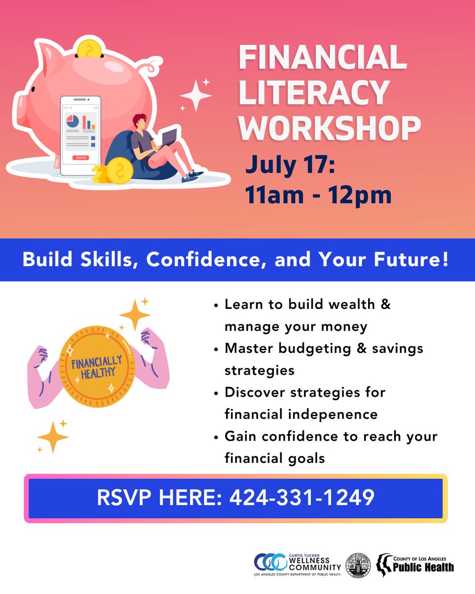 lapublichealth's tweet photo. The Curtis Tucker Center for Community Wellness is back with a variety of FREE workshops and community events to support your health, wellness, and financial well-being!

Join us for:
🍎 Food Distribution Events
✅ Substance Abuse Prevention Workshops... https://t.co/ELIOl2gEiy