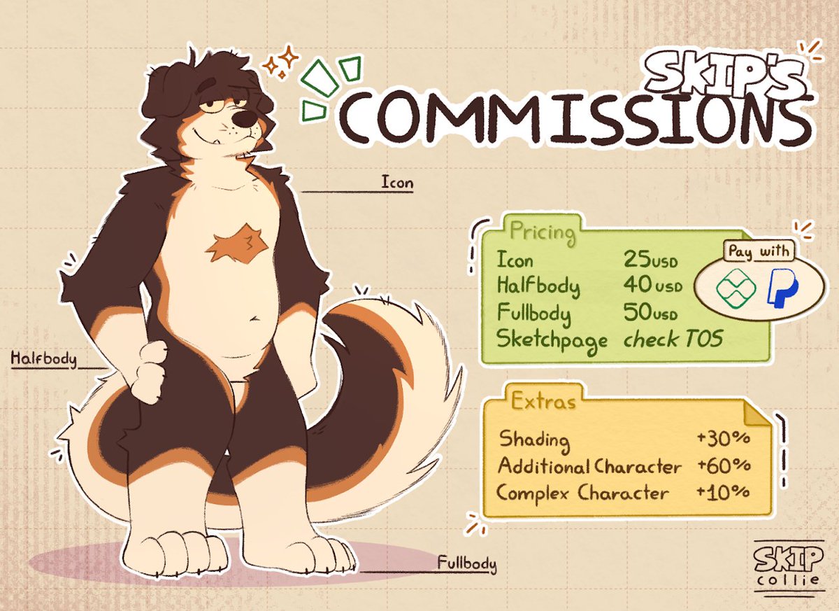 skipcollie's tweet photo. ✨ C0mms Open! (5 slots) ✨

I'll be opening a couple slots this month! If you're interested, please read the TOS and feel free to contact (DM) me! https://t.co/NaPwK3l7md