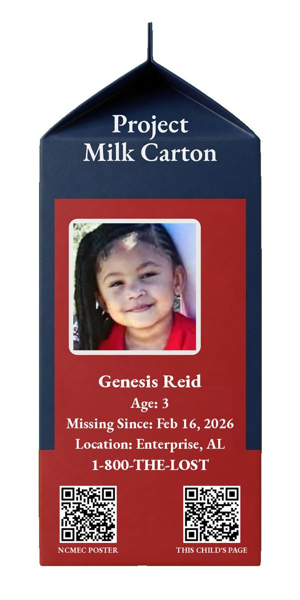 17TH_SOG_MEDIA's tweet photo. Little Genesis Reid, just 3 years old, is missing and was last seen in Enterprise, Alabama. Her family is desperate to bring her home, and one share from you could reach the person who spots her. Please take a second to pass this along and keep your eyes open, Alabama.
https://t.co/vip30Dgv0f