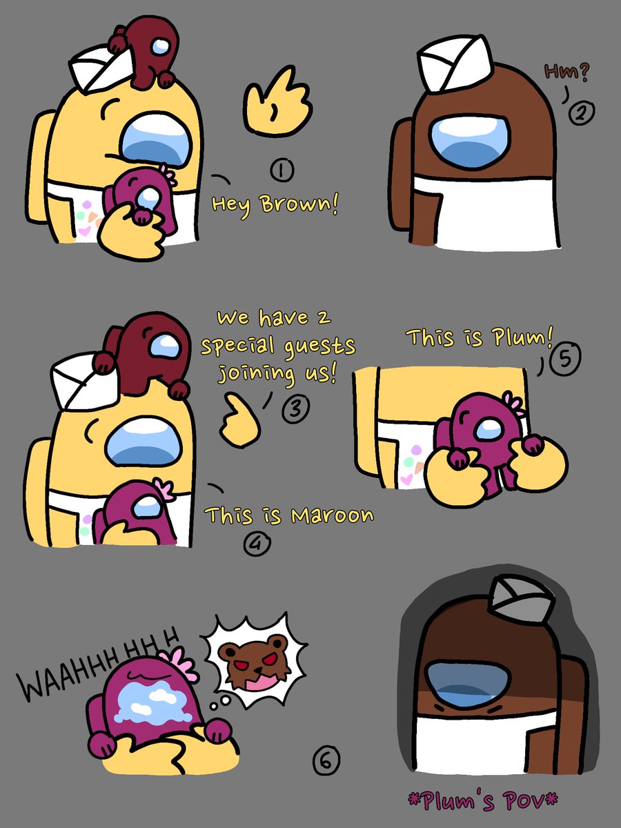 wiinclips's tweet photo. Part 2 of my Red x Purple Fanchild Comic w Yellow &amp; Brown. Continuation at the comments 👇
#amongus #amongusshow #camtain #mixedberries #redxpurple https://t.co/rRwvg1IJ1O