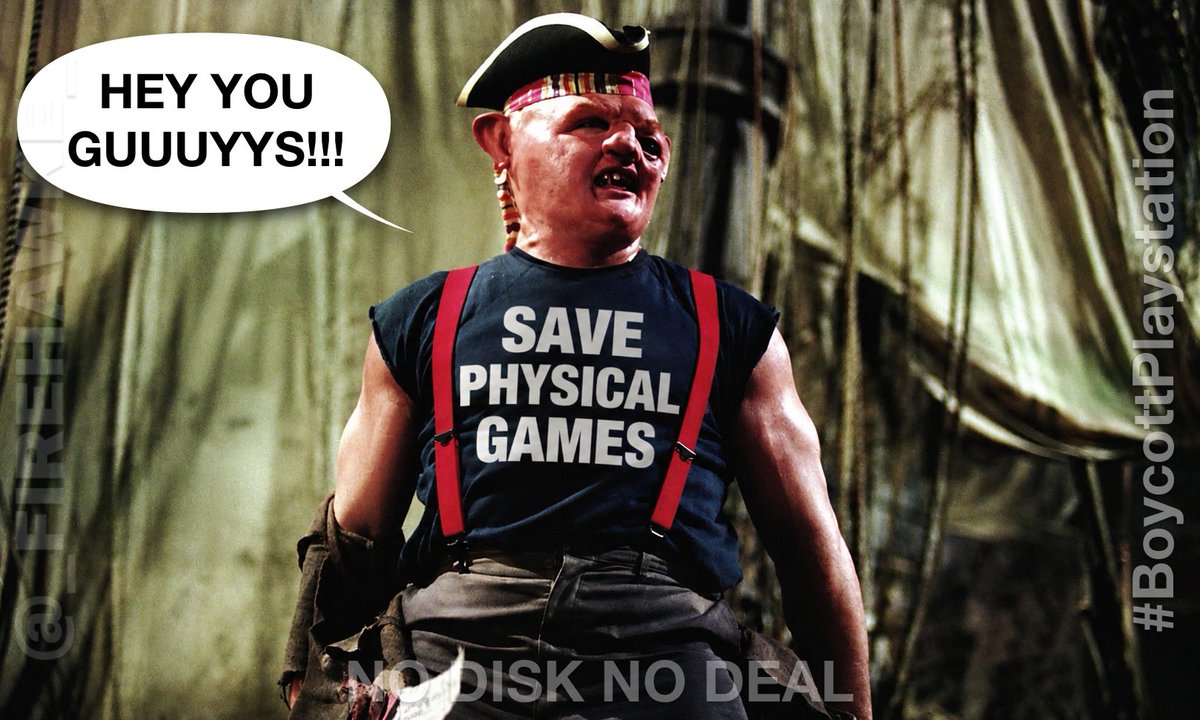 _Firehawke_'s tweet photo. Gamers are GOONIES ‘cause Goonies NEVER SAY DIE!
#NoDiskNoDeal #NoDiskNoBuy #BoycottPlaystation
#BoycottSony #PhysicalGames4Ever #PhysicalMedia #PhysicalDisk #OwnershipMatters https://t.co/NQqbBS5hhB