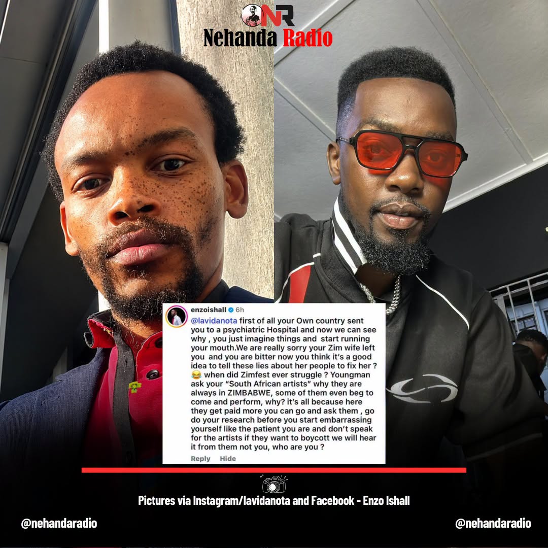 NehandaRadio's tweet photo. Talented Zimdancehall star Enzo Ishall responds to South African music executive and podcaster Nota Baloyi who sparked fury after his shock claims that “Zimbabweans pretended to be South Africans and lied that Amapiano comes from their country” and that they used Amapiano to make a "struggling" Zimfest popular.
#enzoishall #notabaloyi #amapiano