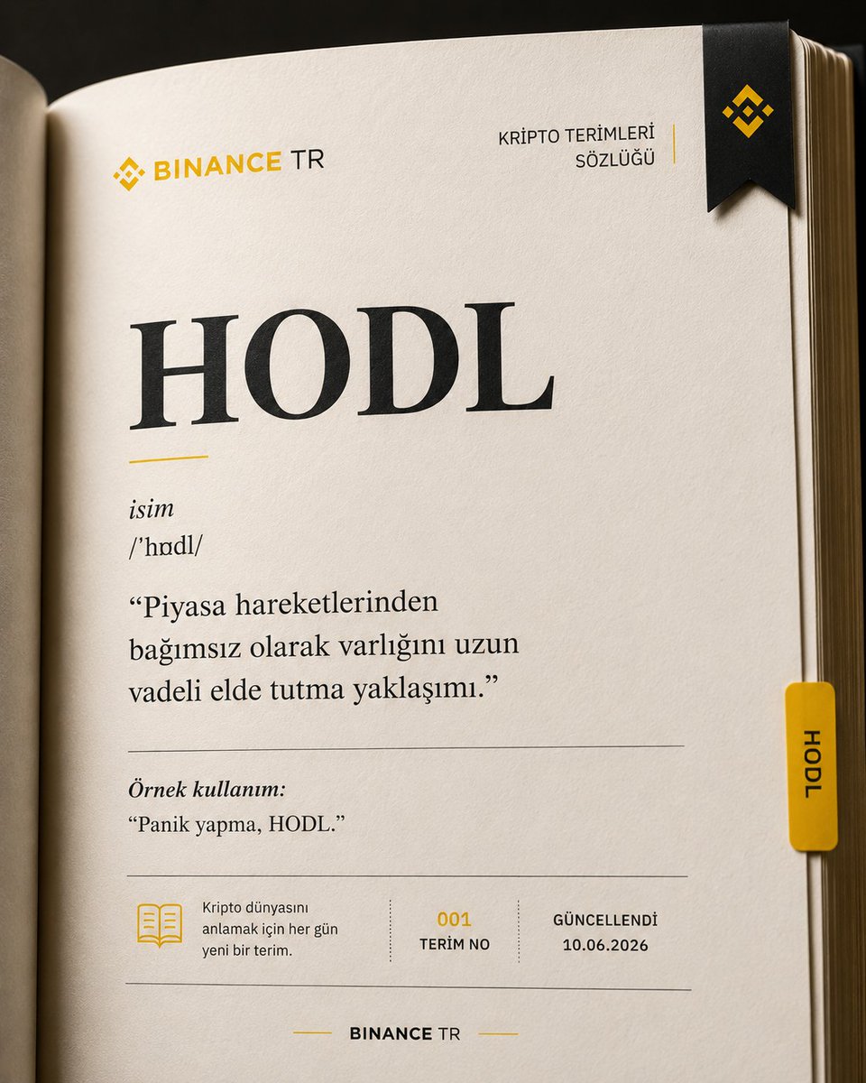 BinanceTR's tweet photo. Bugünün kripto terimi #HODL https://t.co/3ZpCsQviUR
