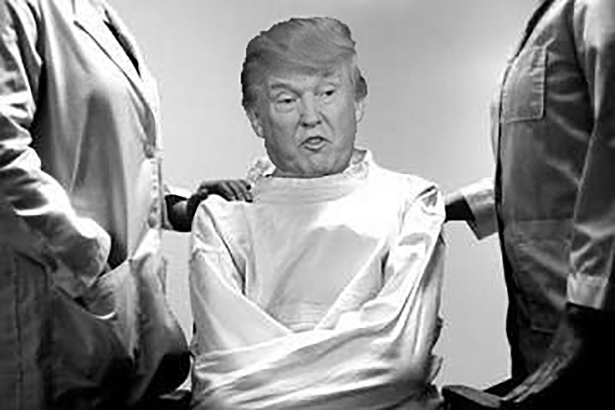 JUthergi's tweet photo. @nicksortor Stop the #ts (#trumpshit) for a second. That's just how many guys it takes to get him back in his custom big boy jacket with the extra long sleeves & fashionable leather straps in back.
The world has been laughing hysterically at US for over a decade & you help?
Commie. https://t.co/a3LWV1Zb1Z