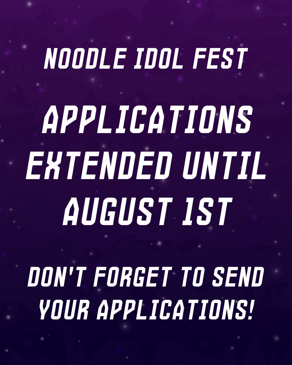 eclecticcolle's tweet photo. Applications to Noodle Idol Fest, Ramencons MainStage festival have been extended to August 1st! Don’t forget to send in those applications! 💫 

Ramencon is an anime convention based in South Bend, Indiana with a focus on  fun! 

(application link in replies) https://t.co/JZoNJQQ01f