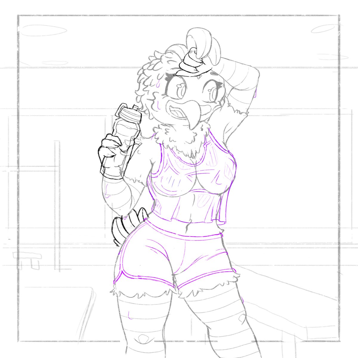 MVikt4's tweet photo. Viktoria at the gym sketch :3 https://t.co/4yDsbwCikp