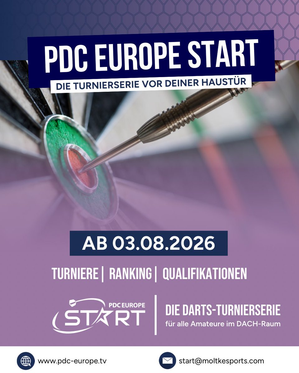 PDCEurope's tweet photo. Vom Vereinsheim in den Ally Pally! 🎯😍
Mit PDC Europe Start beginnt eine neue regionale Ranglistenturnierserie für Spieler ohne Tour Card! 🤩
Alle weitere Infos findet ihr auf unserer Webseite unter: https://t.co/ItFycOCIYc! 🔥 https://t.co/8zBo3h1vxI