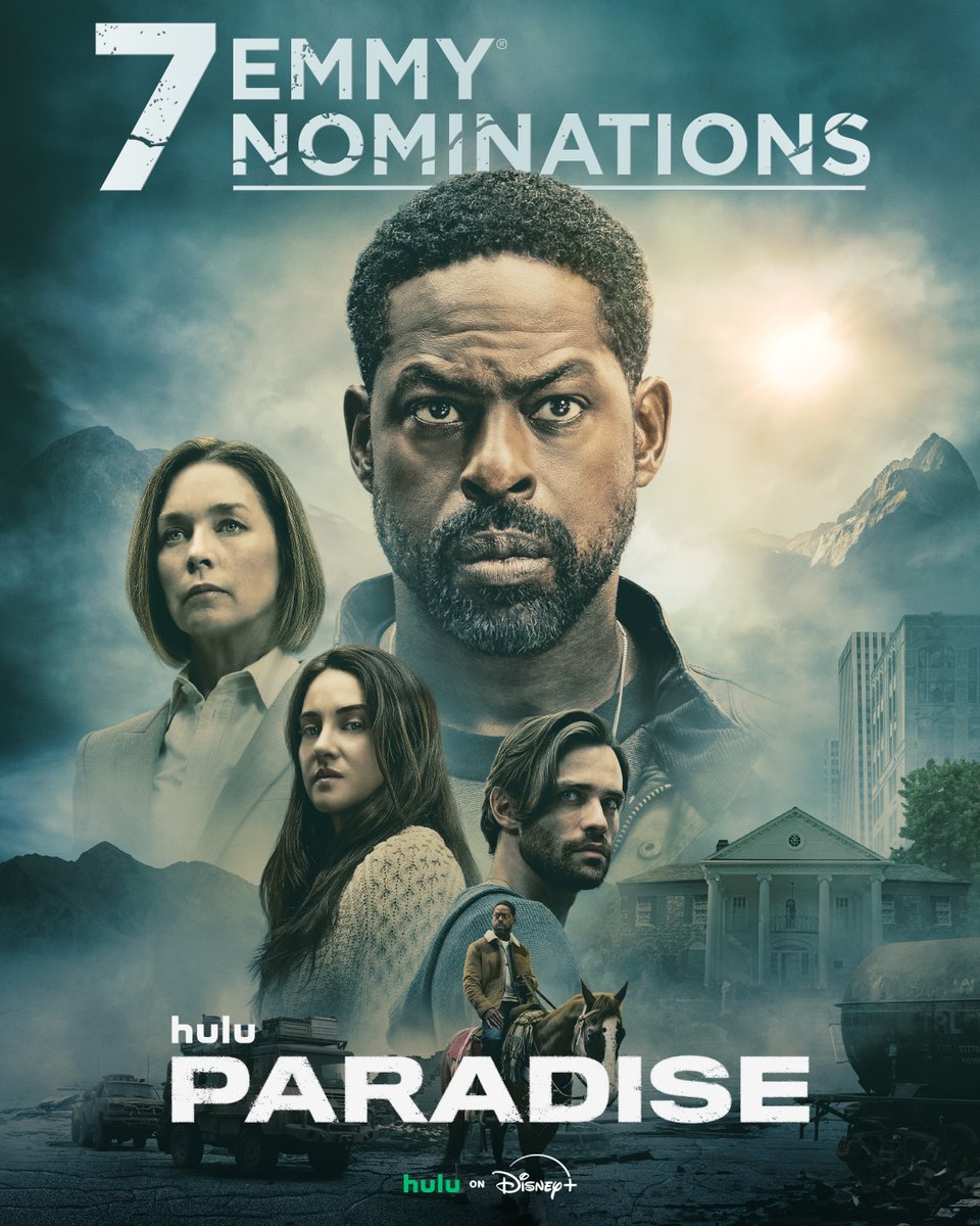 paradiseonhulu's tweet photo. Congratulations to the PARADISE team, nominated for 7 Emmy Awards including:

Outstanding Drama Series
Outstanding Lead Actor in a Drama Series – Sterling K. Brown
Outstanding Supporting Actress in a Drama Series – Julianne Nicholson
Outstanding Guest Actress in a Drama Series – Shailene Woodley
Outstanding Directing for a Drama Series – “Exodus”
Outstanding Casting for a Drama Series
Outstanding Special Visual Effects in a Single Episode

#ParadiseHulu #Emmys2026