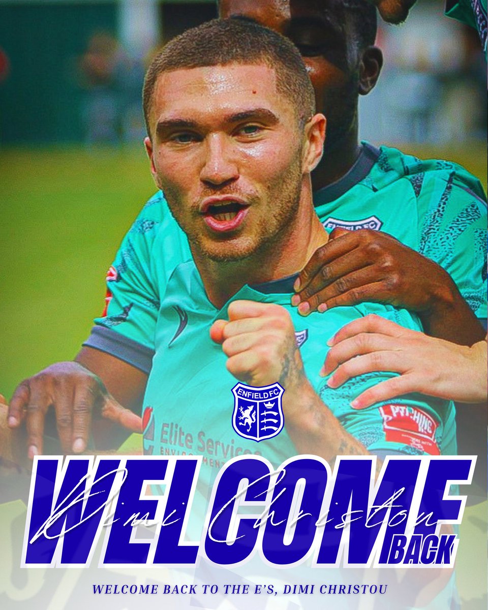 EnfieldFC's tweet photo. ✍️ We are delighted to announce the return of midfielder Dimi Christou, who has agreed to come back to The E's for the upcoming campaign!

#WeAreTheEs https://t.co/1eZ4tejqza