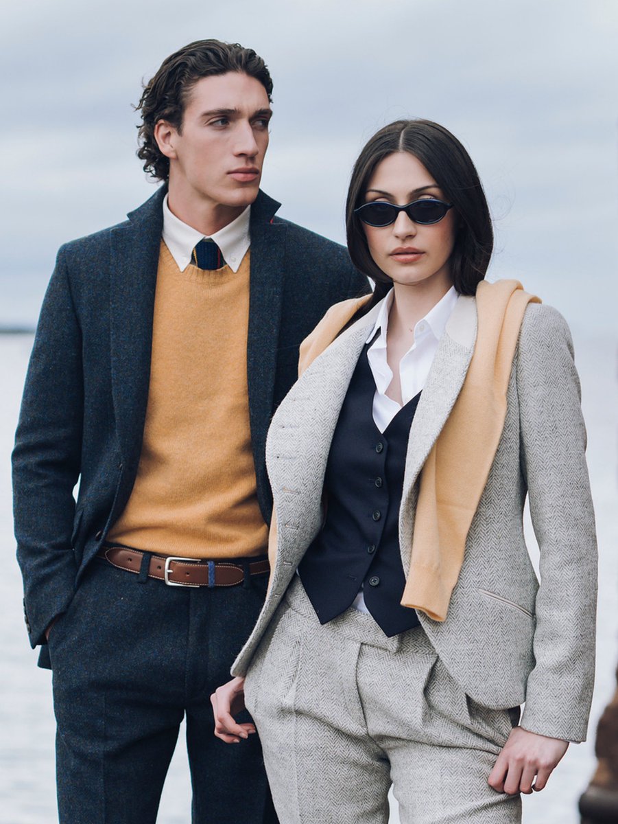 WalkerSlaterUK's tweet photo. Our interpretation of Harris Tweed for summer begins with colour. The palette here takes its cue from North Berwick‘s harbour: stone and navy echo the shoreline and open water, while a single note of corn yellow recalls the weathered harbour walls that bridge land and sea. https://t.co/T2QuO4GX4w