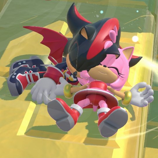 JenkaiXCX's tweet photo. He can snooze around her ;v; #shadamy 
More ShadAmy Rumble screenshots! :D
(I swear, I love emote on Shadow XD) https://t.co/0prj7fDl41
