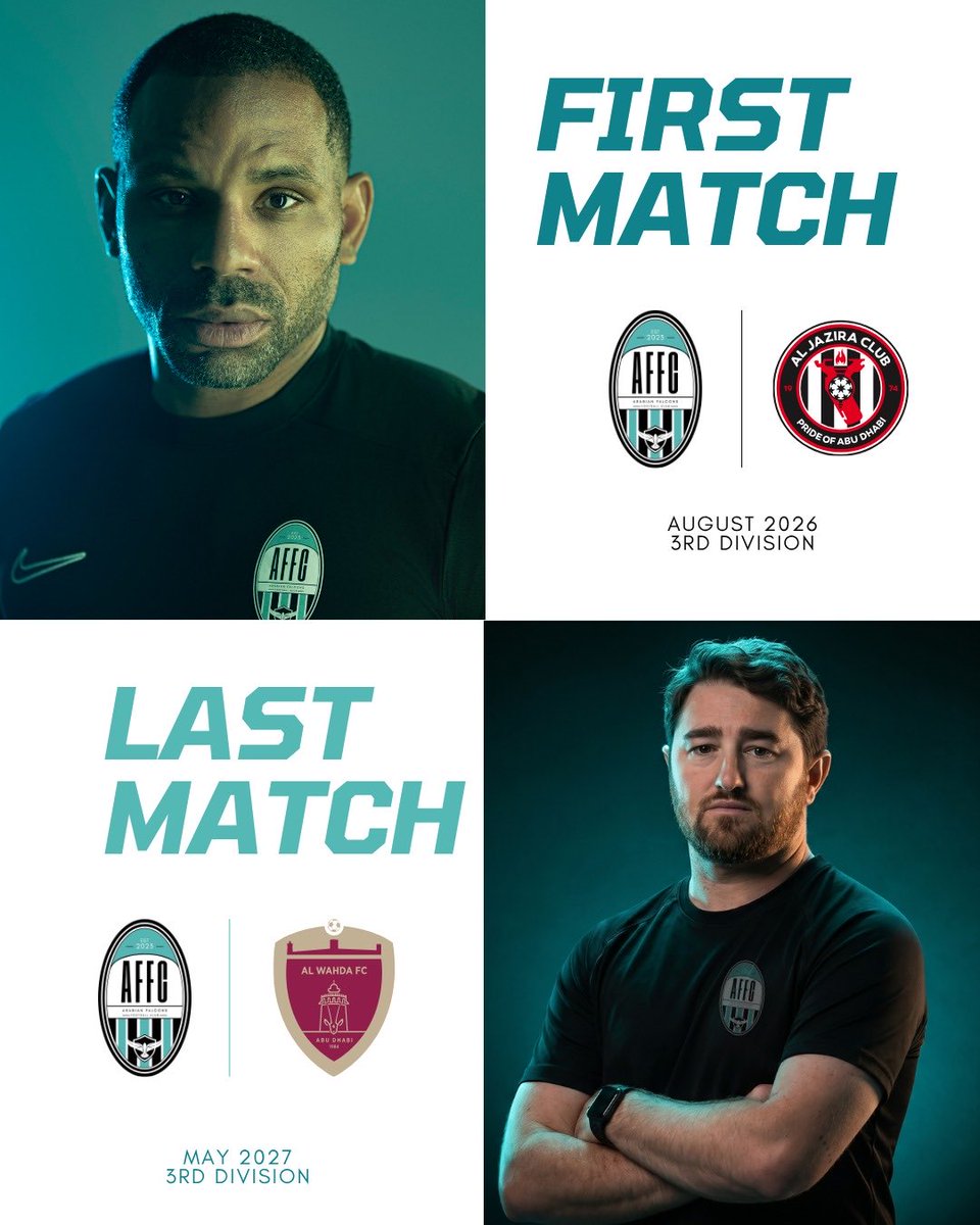 AFFC_UAE's tweet photo. // 3rd Division

First match.
Last match.

Path to Pro Starts Here.

AFFC 2026.

#AFFC #ArabianFalcons https://t.co/DUotQFuwAR