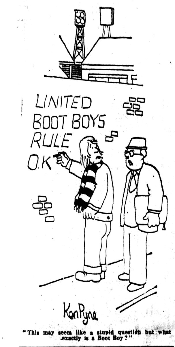 Modern_Peanut's tweet photo. 'United Boot Boys Rule OK'

Manchester Evening News Jan 4 1975 https://t.co/pvxgHwmhqW