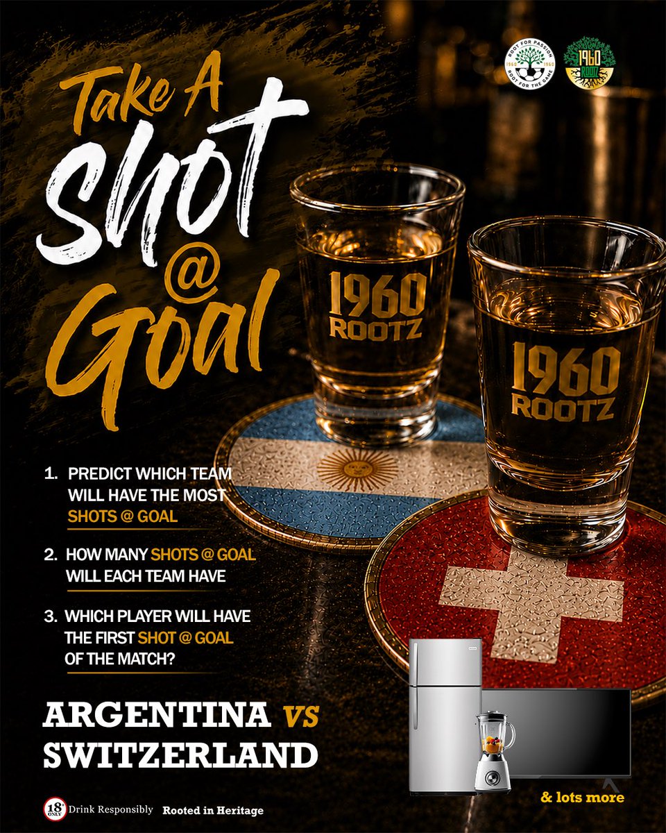 1960_Rootz's tweet photo. The quarter-finals are here, and this is where legends are made.
What teams do you see making it to the semis?

Take your shot @ goal in the comments ⚽

#1960Rootz #TheGameIsInOurRootz #WorldCup https://t.co/8yT4r1s8Le