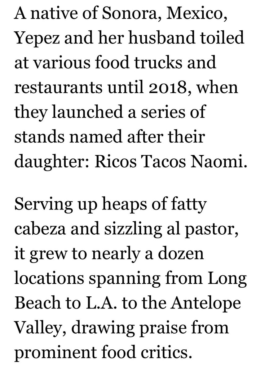 SusanDReynolds's tweet photo. “The official blamed the confusion on California’s ‘sanctuary state’ law, which limits cooperation between ICE and local police.” ⁦@latimes⁩ calls her taco empire “the American Dream,” except she is illegal and killed someone for an $11k insurance check. ⬇️🤬 https://t.co/eskkgvTZu3