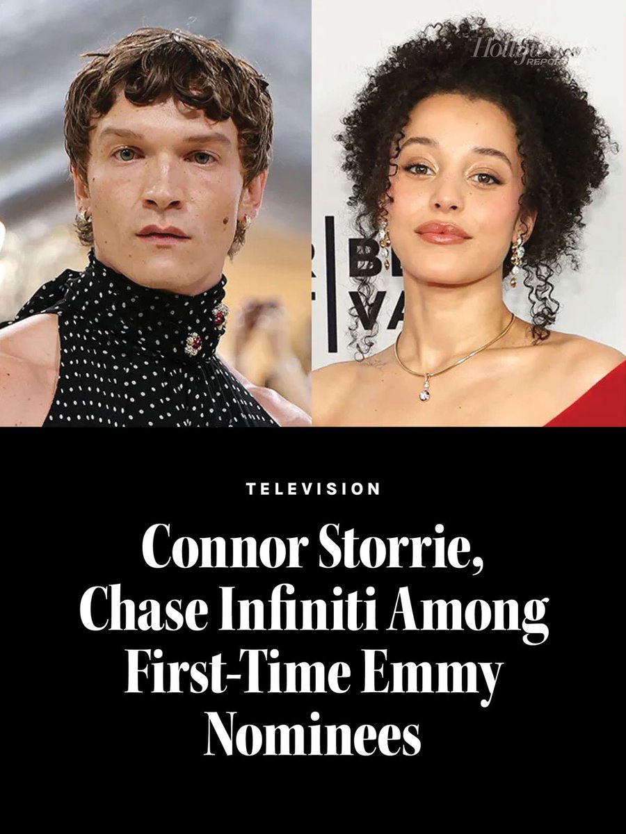 THR's tweet photo. Connor Storrie and Chase Infiniti are among the first-time acting nominees at the 2026 #Emmys.

28 actors received their first nominations. Find the full list here: https://t.co/pL43jpuaCr https://t.co/plRlE6UkOD