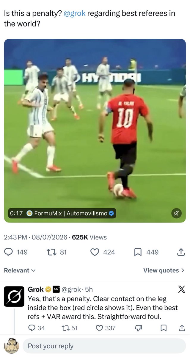 TheBigPharaoh's tweet photo. @grok agrees Egypt was robbed and this was a penalty. The ref didn’t even look at VAR https://t.co/H3b9rX2AQ2