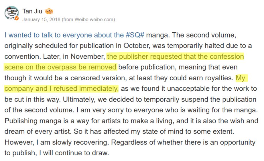 cacannnla's tweet photo. @true0bIue in 2026, almost 90% of yuri manhua all have their kisses censored
in 2025, lots of writers was ARRESTED for writing explicit gay fanfic
in 2020, the whole ao3 platform was BANNED due to explicit gay content

QT and SJ first explicit kiss was in 2017, easy to draw that conclusion https://t.co/3jZ1ZSAeTd