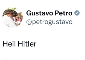 Aladiestra1's tweet photo. Heil Petrfitlerr ✋
Para informarle, que aquí el único nazi se llama GUSTAVO PETRO, quién en no pocas ocasiones a demostrado con suficiencia que lo que más juzga en otros es su estructura de vida.
En ese orden de ideas, por eso asesinaron a Miguel Uribe por NAZIS.
Por eso juega a los congelados con paracos, POR PARACO.