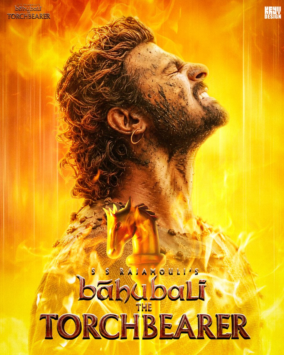 kryvdesign's tweet photo. #baahubalithetorchbearer 
Fan made poster 
@kryvdesign 
#prabhas #rajamouli https://t.co/neLp24qrv0
