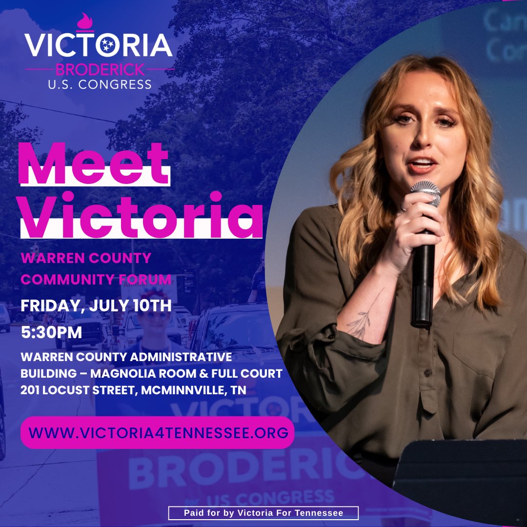 Victoria4Tn's tweet photo. This Friday, July 10th. See you all there! https://t.co/egvry5XTu8