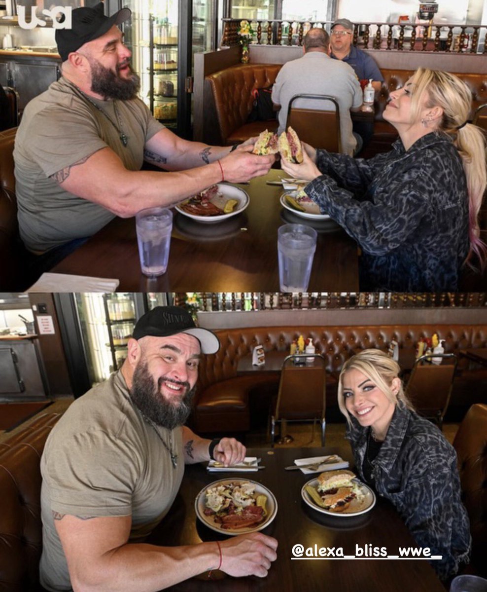 WrestlePurists's tweet photo. Braun Strowman and Alexa Bliss reunited for Everything on the Menu

(IG) https://t.co/4F0XnLJKdK