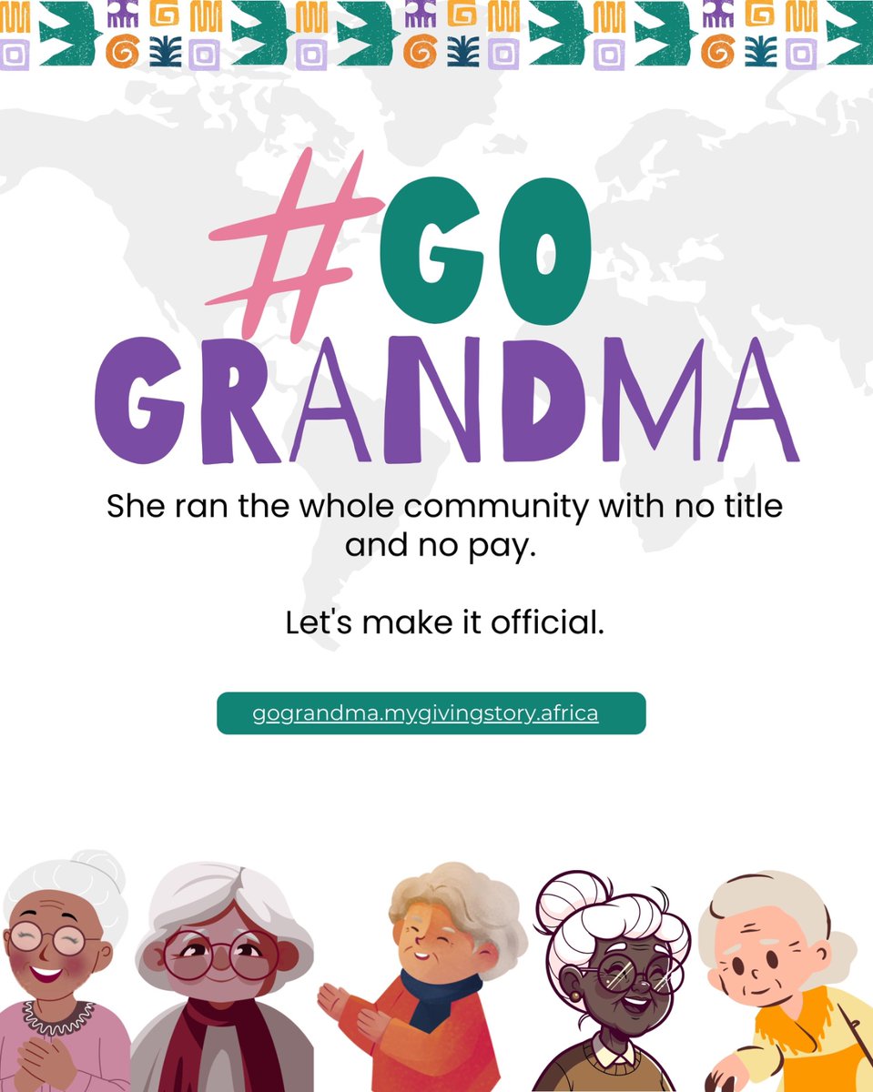 GivingTueAfrica's tweet photo. Who's the grandma everyone knows? 
The one at church, work, the market, or in your community who quietly leads and cares for others.

Tell her story and get her a #GoGrandma Honour Card.

Start here: https://t.co/0LHrsBQf7C

#GivingTuesdayAfrica https://t.co/KE1H2ZQn1e
