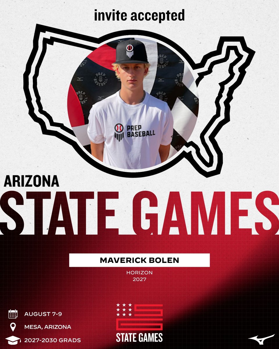 PrepBaseballAZ's tweet photo. 𝘼𝙕 𝙎𝙏𝘼𝙏𝙀 𝙂𝘼𝙈𝙀𝙎: 𝙄𝙉𝙑𝙄𝙏𝙀 𝘼𝘾𝘾𝙀𝙋𝙏𝙀𝘿 ✅

Welcome the following players to the 2026 Arizona State Games.

The top invite-only event in the state 👀 Request an invite below.

Request an Invite 👉: https://t.co/NRVcM5kJCS

#BeSeen | #AZStateGames26 https://t.co/sElU1h4ulA