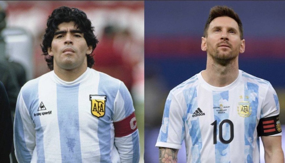JonatanVialeXD's tweet photo. @indignadoxd ‼️ ¿Quién es el mejor jugador de toda la historia? 

¿Maradona o Messi? https://t.co/w7A6Riu5L6