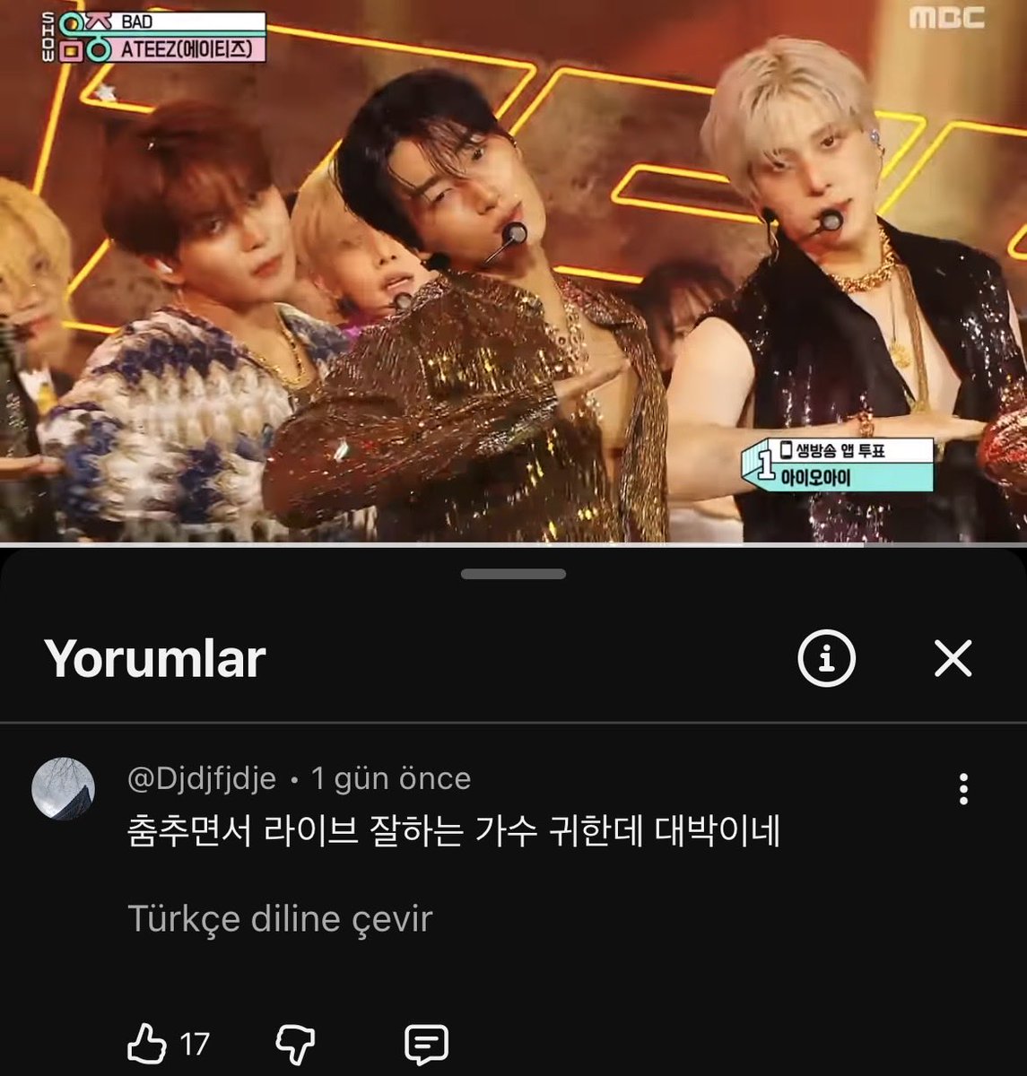 gorgeousanie_'s tweet photo. netizens are blown away by ateez’s live vocals 🥹

“wow… i’m older so i don’t really know much about idols but this is what real K-pop idols are all about…
perfectly in-sync choreography + live vocals. it’s thrilling.”

“wait, is this live for real..? i didn’t know this group that well but they seem like the only idol group these days performing completely live without relying on a backing track at all.”

“it’s rare to see singers who can sing live well while dancing. they’re incredible.”

#에이티즈 #ATEEZ #BAD