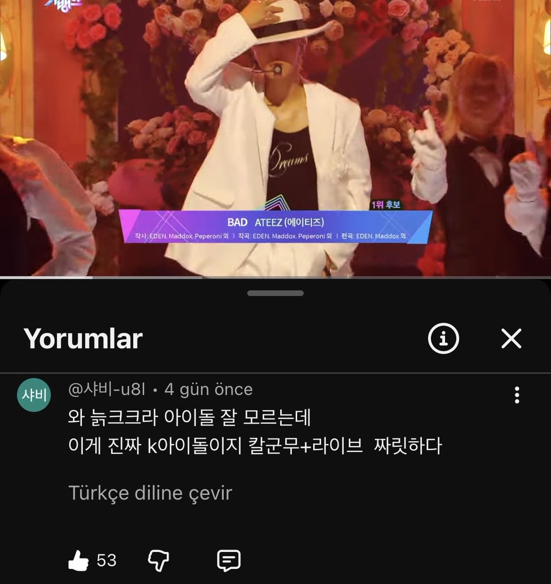 gorgeousanie_'s tweet photo. netizens are blown away by ateez’s live vocals 🥹

“wow… i’m older so i don’t really know much about idols but this is what real K-pop idols are all about…
perfectly in-sync choreography + live vocals. it’s thrilling.”

“wait, is this live for real..? i didn’t know this group that well but they seem like the only idol group these days performing completely live without relying on a backing track at all.”

“it’s rare to see singers who can sing live well while dancing. they’re incredible.”

#에이티즈 #ATEEZ #BAD