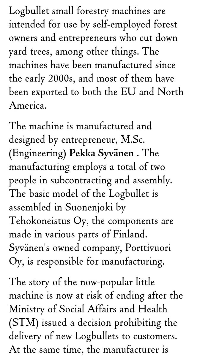 TeemuSintonen's tweet photo. Meanwhile in Finland. 🇫🇮⛔🚜🌲
The Ministry of Social Affairs and Health banned the sale of a small forestry machine | @metsalehti
#regulations #redtape #stranglehold #hamperedmarket #logbullet #plannedchaos #manufacturedrecession #bureaucracy #interventionism https://t.co/713M1OmTv4