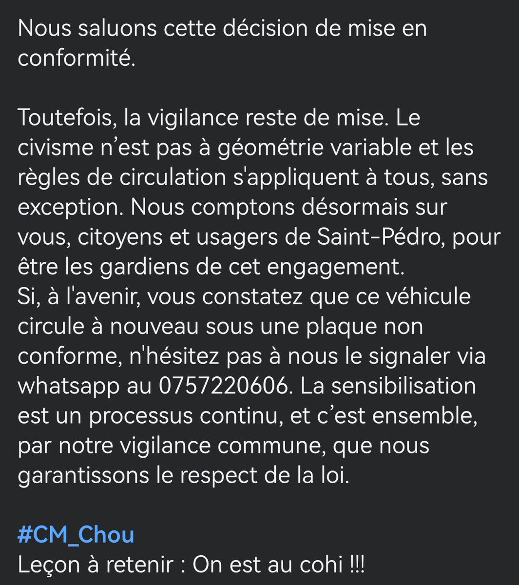 Chroniques225's tweet photo. • La DGTTC interpelle, encore une fois, la député-maire de San-Pedro, Nakaridja Cissé, pour Incivisme. https://t.co/bKamyHYl4H