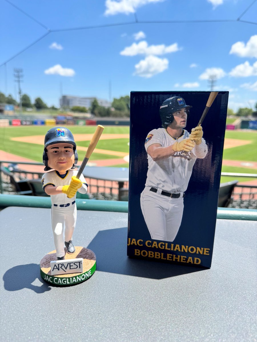 nwanaturals's tweet photo. Pretty good day for our Cags Bobbles to arrive 😎

This Jac Caglianone Bobblehead, which is presented by @ArvestBank, will be given out to the first 1500 fans in attendance on Saturday, July 18th. 

Gates will open at 4:30pm that day. #GoNats

⚾️🎟️ https://t.co/IQUIC06JBn https://t.co/t1SHxLboQJ