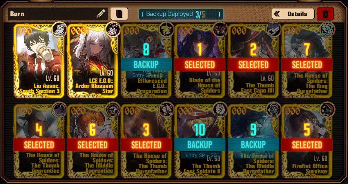 SquidBeta's tweet photo. @coolerbred Looking good, but personally I like to run something like this. Middle Outis is surprisingly good on-field once she gets her s3 off. Once Walp hits it'll probs be 3 thumb 3 dawn + whatever (liusang, bladeshu, udjat/middle outis) https://t.co/4s5S6VE1lk