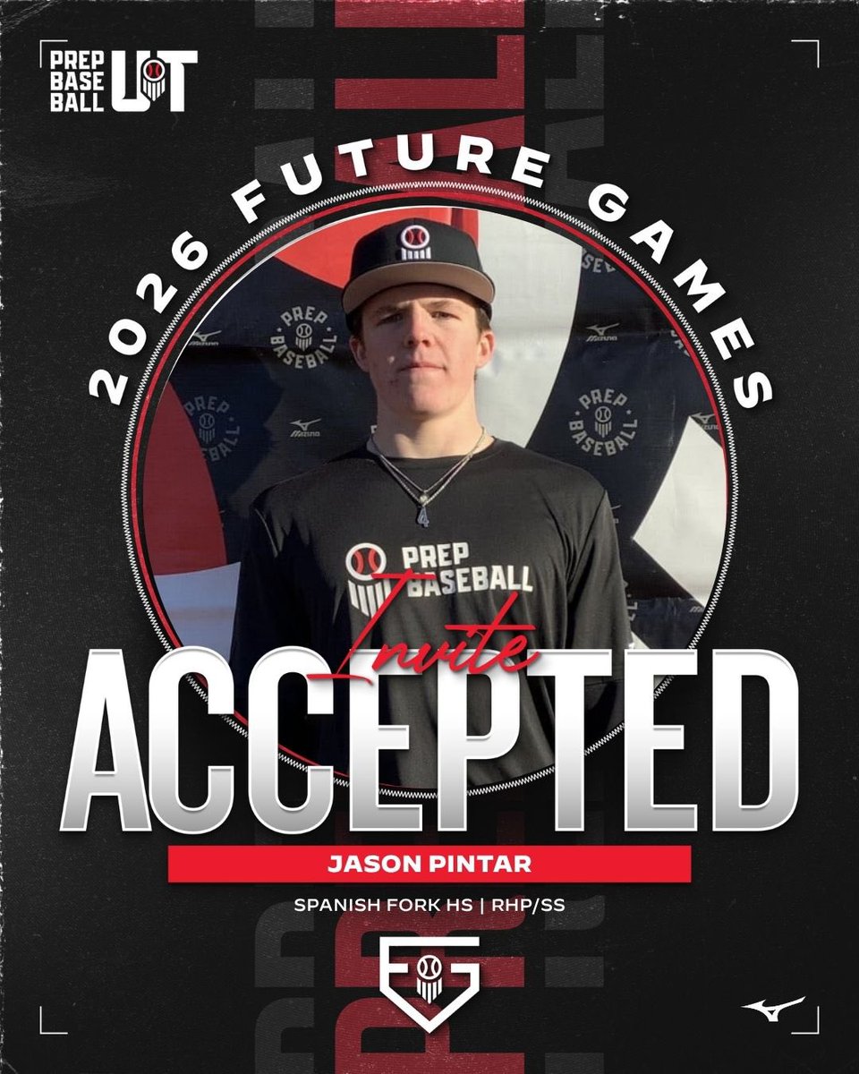 PrepBaseballUT's tweet photo. 𝗙𝘂𝘁𝘂𝗿𝗲 𝗚𝗮𝗺𝗲𝘀 𝗜𝗻𝘃𝗶𝘁𝗲 𝗔𝗰𝗰𝗲𝗽𝘁𝗲𝗱 ✅

'28 Jason Pintar has accepted his invite to the top #uncommitted event in the country, the 2026 Future Games @LakePointSports

See you there, Jason 👊 #beseen

👤: https://t.co/LO2YLTGQQc

@prepbaseball // @DonsBaseballSF https://t.co/L5lr7SlyJm