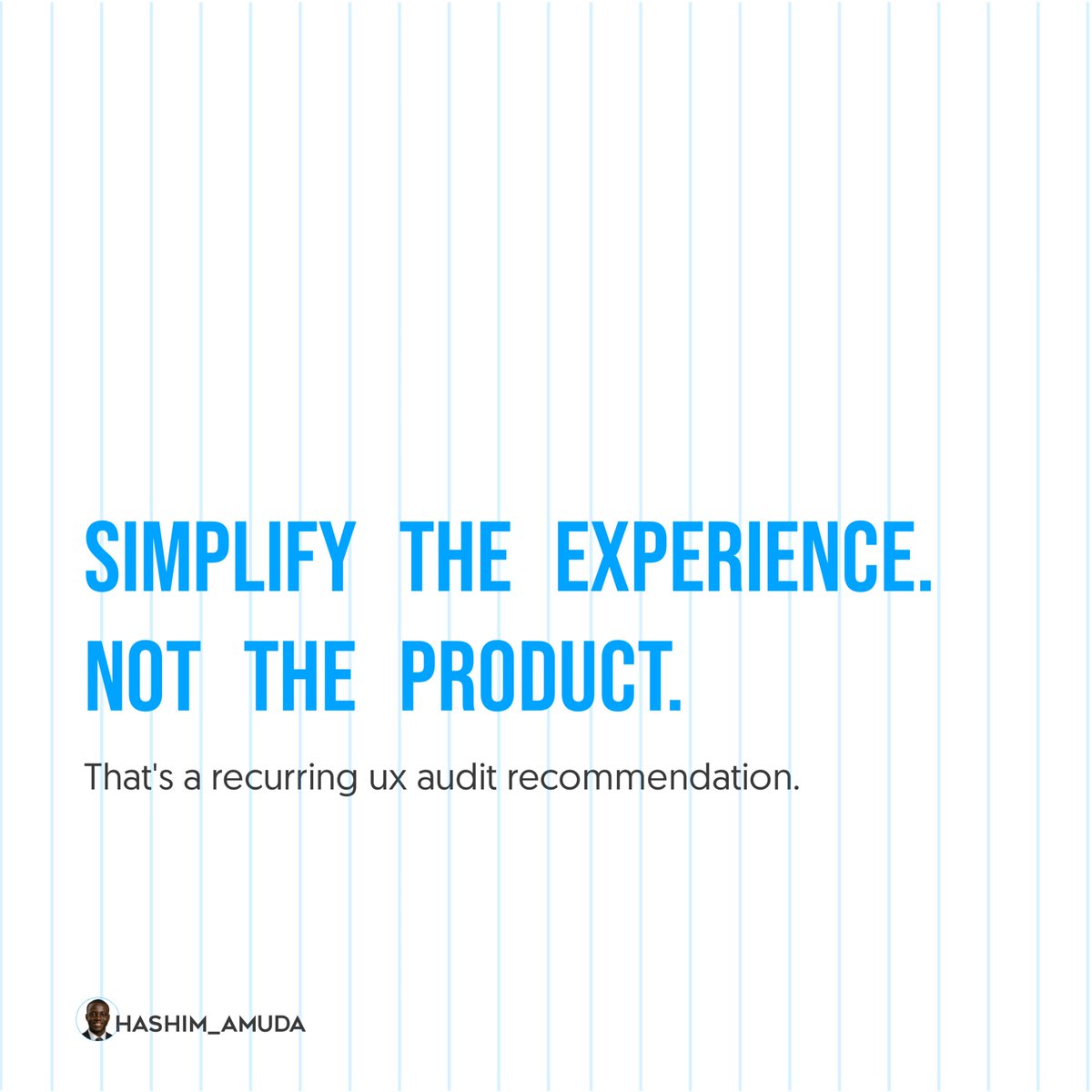 Hashim_Amuda's tweet photo. Simplification appears frequently in my UX audit recommendations.
Not because products have too many features, but because they often have too much unnecessary complexity.
#UXAudit #UXDesign #ProductThinking #SaaSUX https://t.co/4CKcqvkhFp