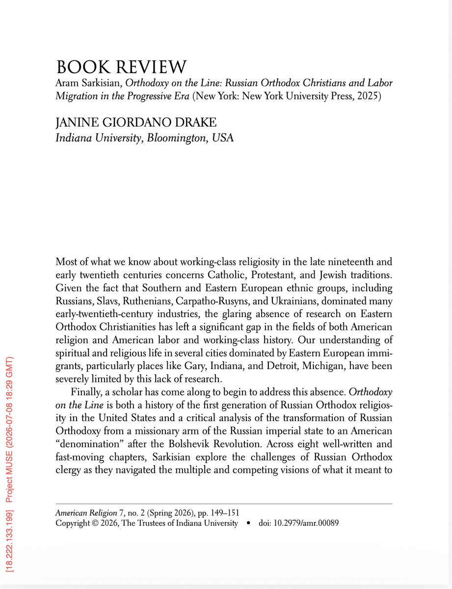 AmRelJournal's tweet photo. Check out these reviews of four new books in religious studies in our Spring 2026 issue!
- Melissa Borja on _Without a Prayer_ by Leslie Beth Ribovich https://t.co/YJvCUIrkAf
- Janine Giordano Drake on _Orthodoxy on the Line_ by Aram Sarkisian https://t.co/znMHBVGhlq https://t.co/5rFYYpi3p5