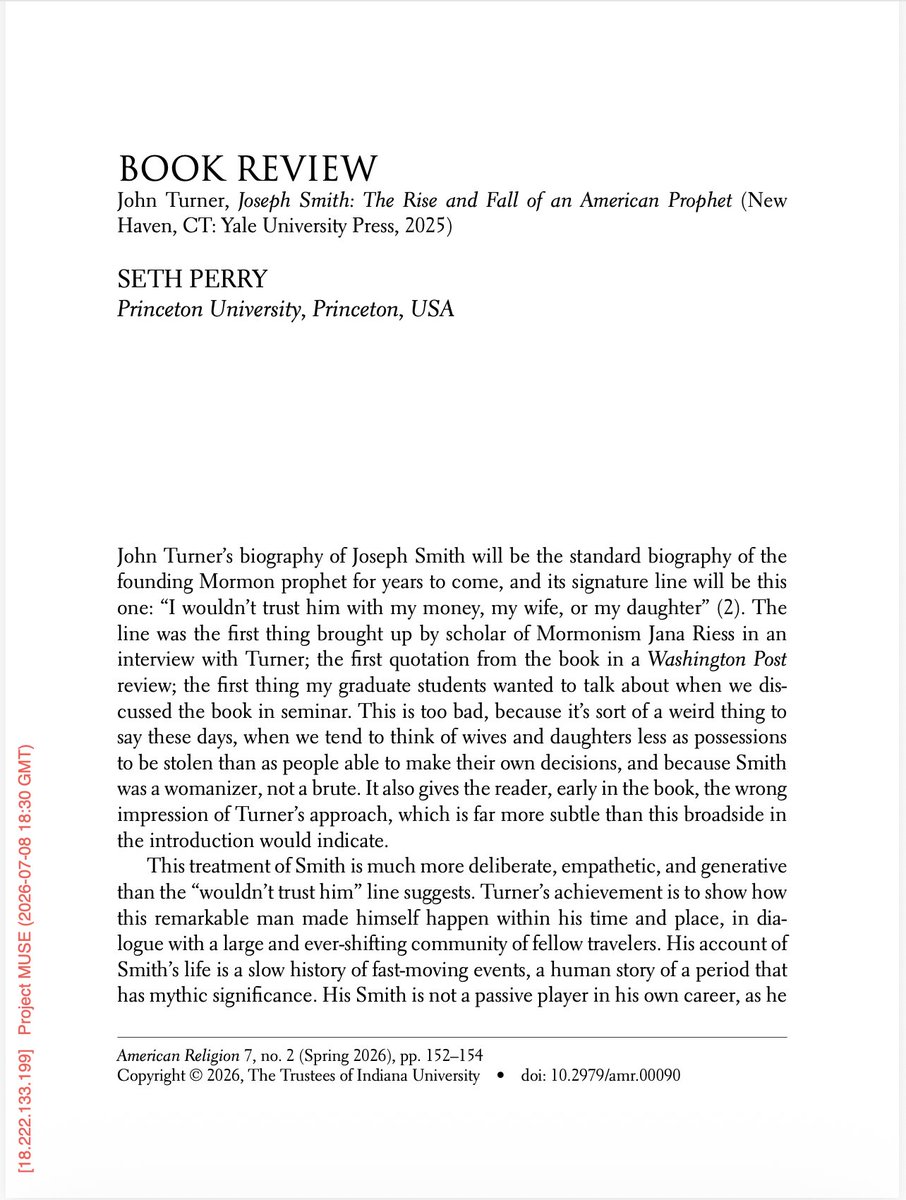 AmRelJournal's tweet photo. - Seth Perry on _Joseph Smith_ by John Turner https://t.co/6VGGL9YYk1
- Anthony M. Trujillo on _Religion in the Lands that Became America_ by Thomas A. Tweed https://t.co/OrM6zGz9NW https://t.co/M5FF1DQdz1
