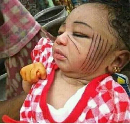 Thetalentedbobi's tweet photo. African parents will say tattoo is a sin, but do this to you in your childhood. https://t.co/c73j0SAnnc