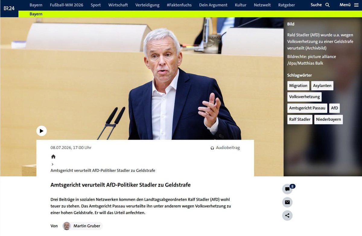 BeerFalco77245's tweet photo. Und wieder ein weiterer Krimineller in der AfD. 160 Tagessätze a 165 Euro = 26.400 Euro. Verdient und es war nicht seine erste Tat. Nun ist er vorbestraft. 26.400 Euro + Anwaltskosten.

https://t.co/QDCIeE03xS https://t.co/hdFoJIgGJe